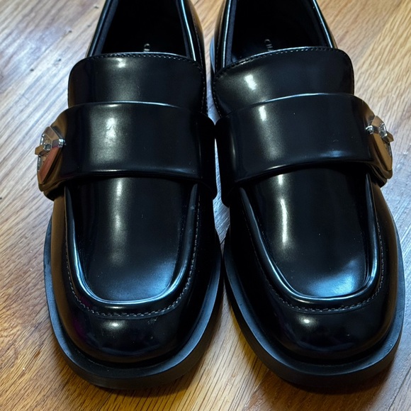 Charles & Keith Black Platform Loafers Women US 5.5 EU 36 Square Toe NWOB - Picture 2 of 6